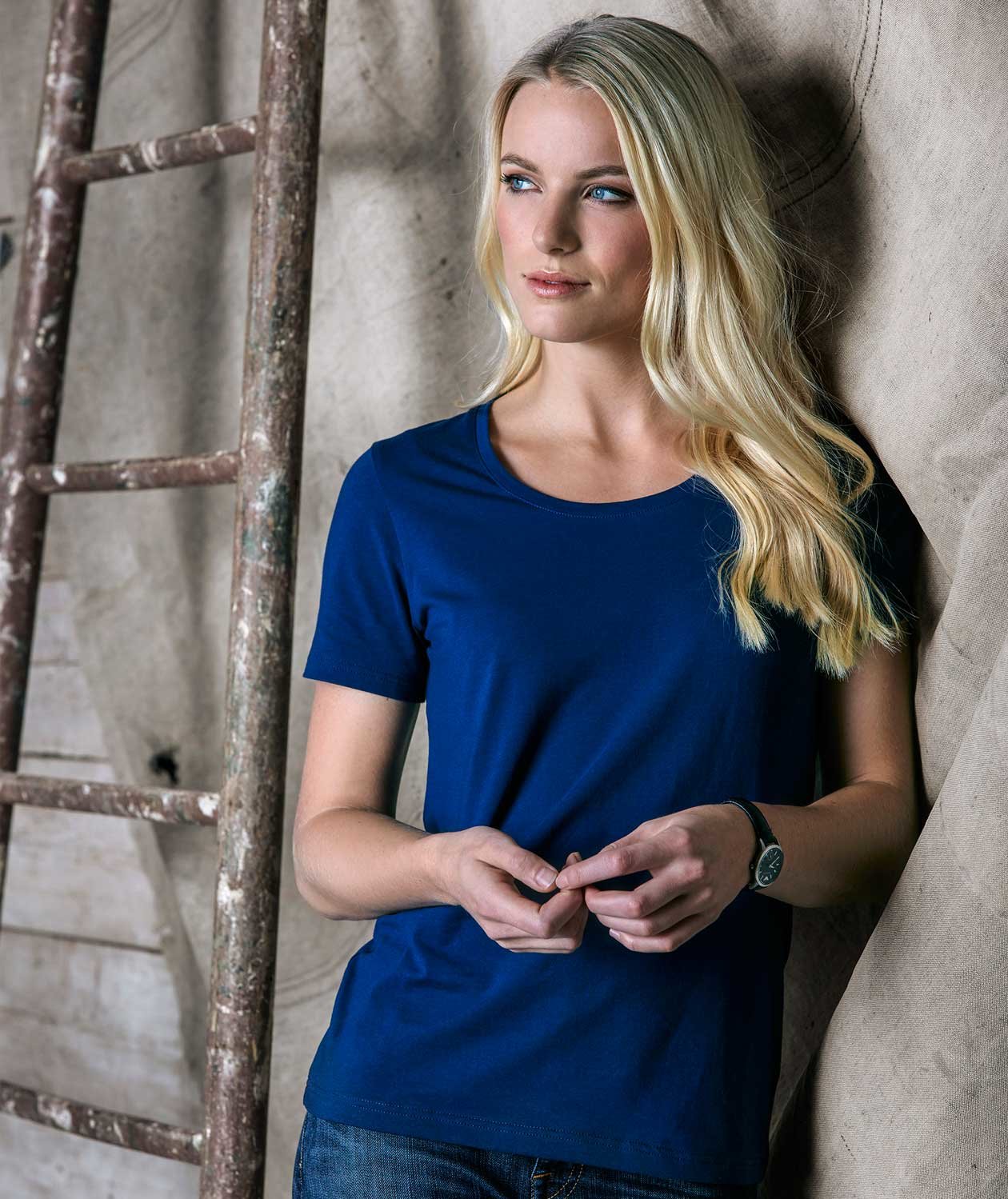 South West Nora &oslash;kologisk dame T-shirt, Indigobl&aring;, large image number 1