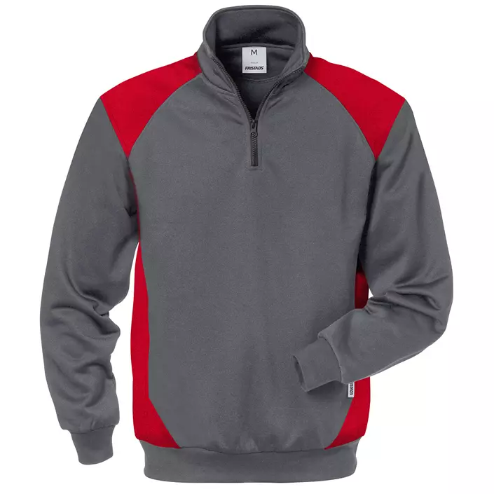 Fristads sweatshirt 7048, Grey/Red, large image number 0