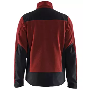 Blåkläder stickadjacka med softshell, Bränd Röd/Svart