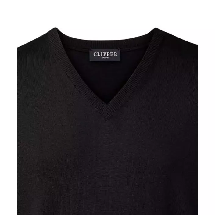 Clipper Milan strikket genser med merinoull, Svart, large image number 1