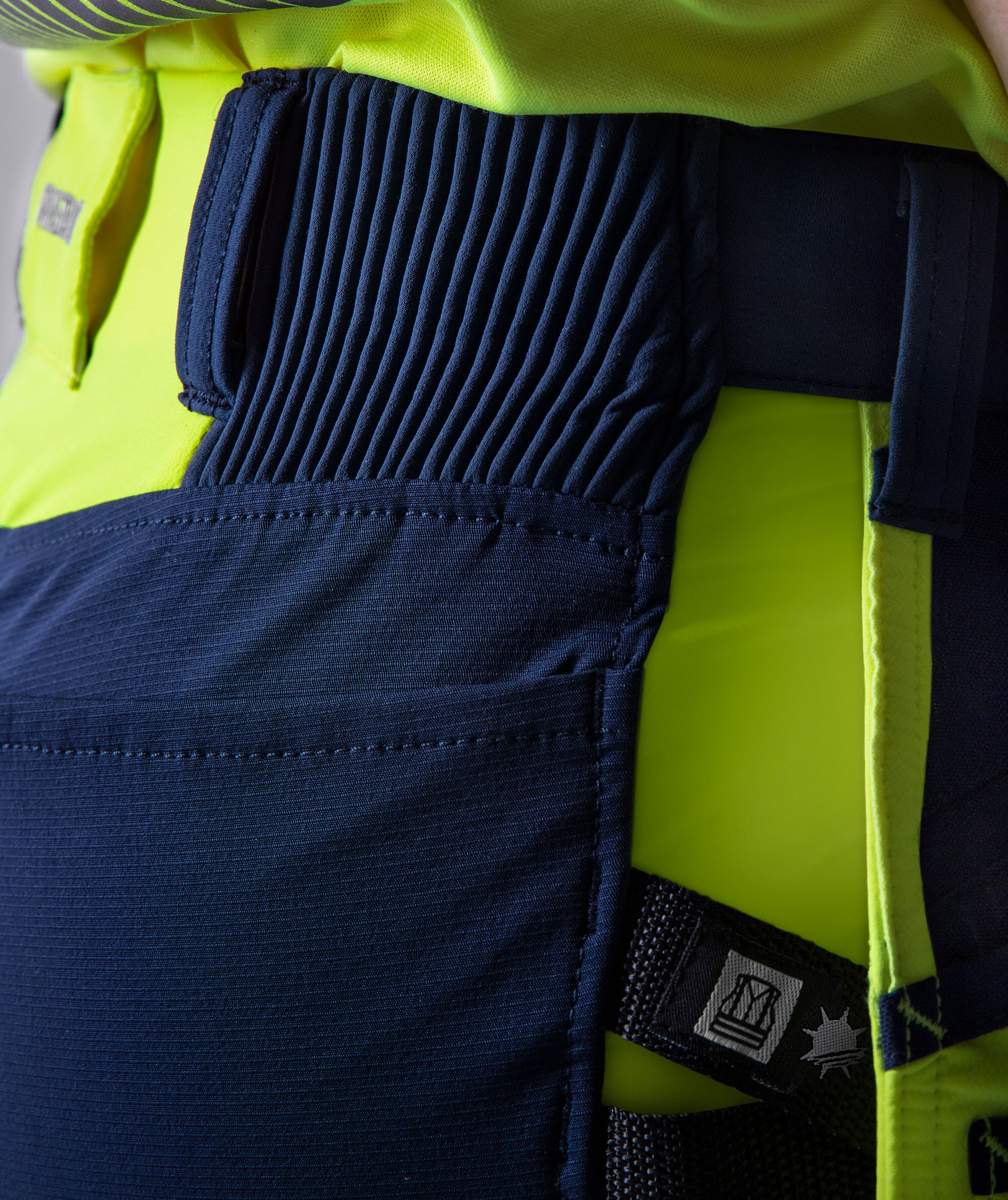 Fristads Green women's craftsman trousers 2664 GSTP full stretch, Hi-Vis yellow/marine, large image number 4
