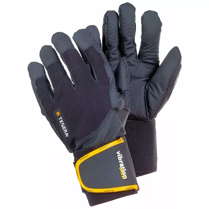 Tegera 9183 vibrationsdæmpende handsker, Sort/Gul, large image number 0