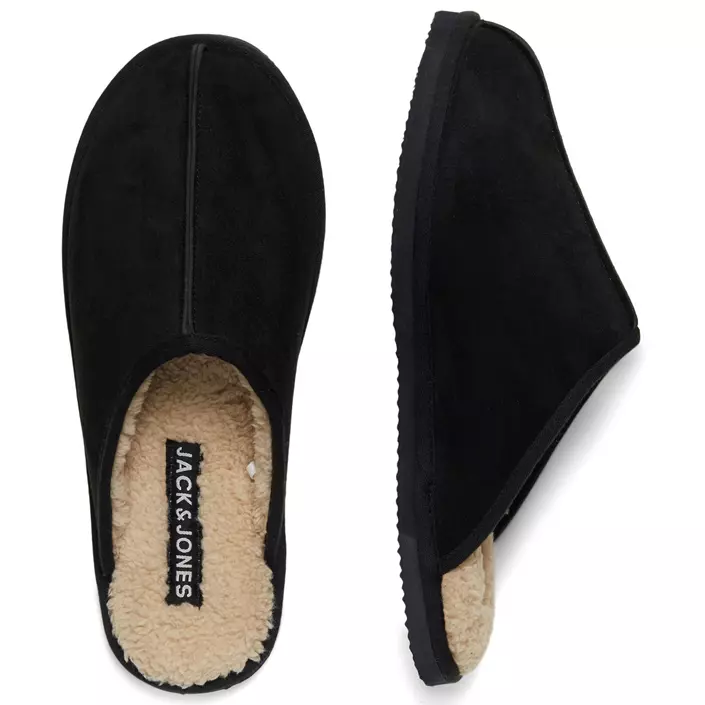 Jack & Jones JFWDUDELY mikrofiber slippers, Black, large image number 2