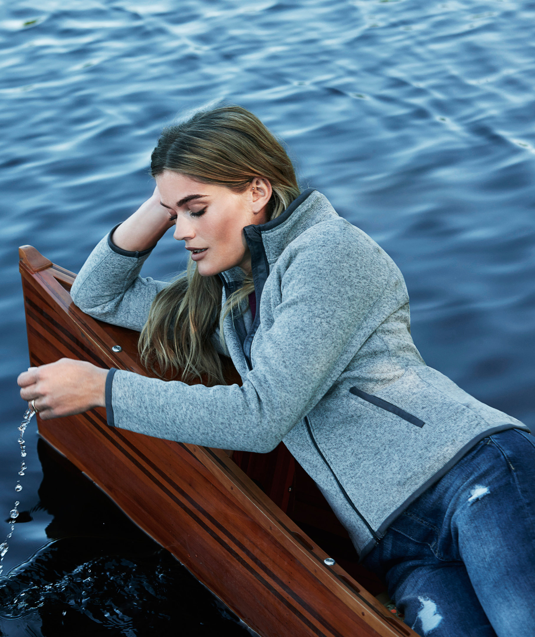 Tee Jays Aspen dame fleecejakke, Gr&aring;&nbsp;Melange, large image number 2