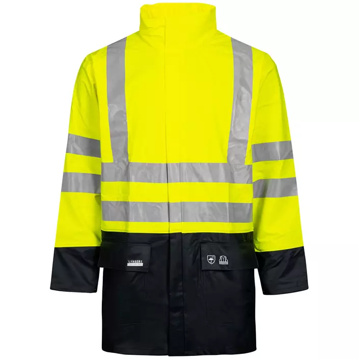 Lyngsøe PU rain jacket, Hi-vis Yellow/Marine, large image number 0