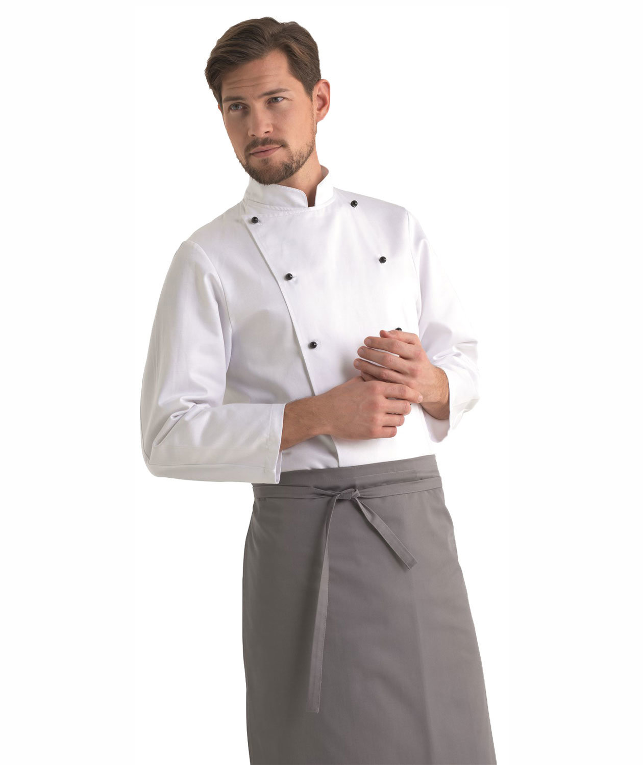 Kentaur kokkejakke uden knapper, Hvid, large image number 3