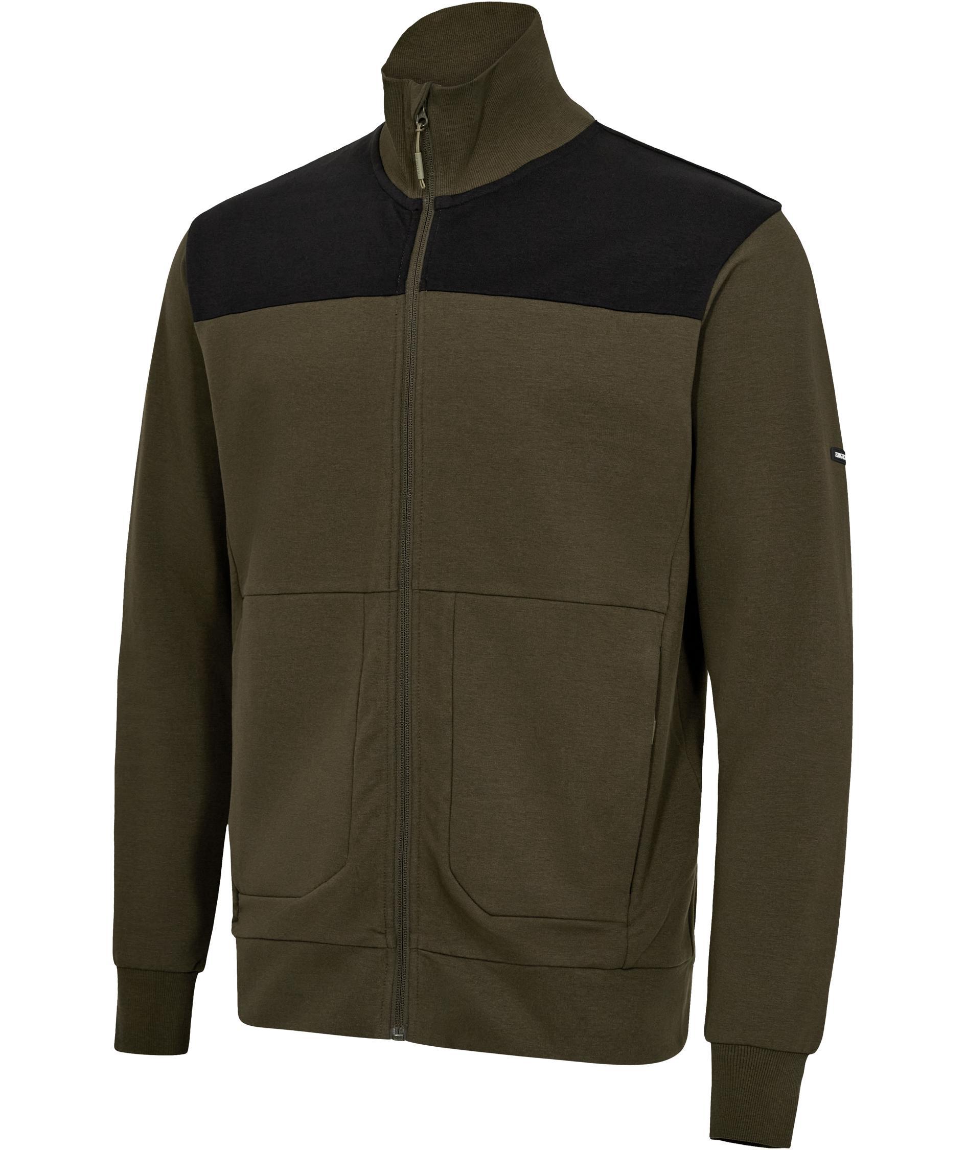 Engel Entire sweat cardigan, Forest Green/Black, large image number 5