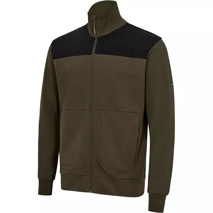 Engel Entire sweat cardigan, Forest Green/Black, large image number 5