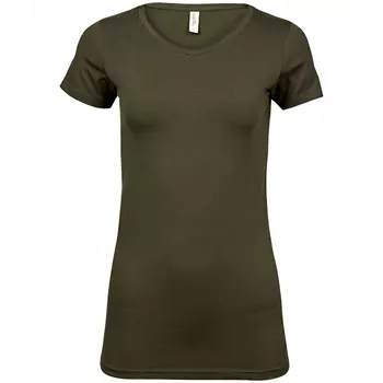 Tee Jays T-shirt stretch dam / lång, Olivgrön