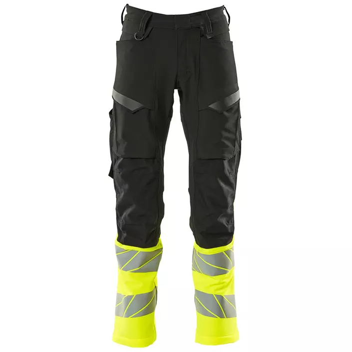 Mascot Accelerate Safe work trousers full stretch, Black/Hi-Vis Yellow, large image number 0