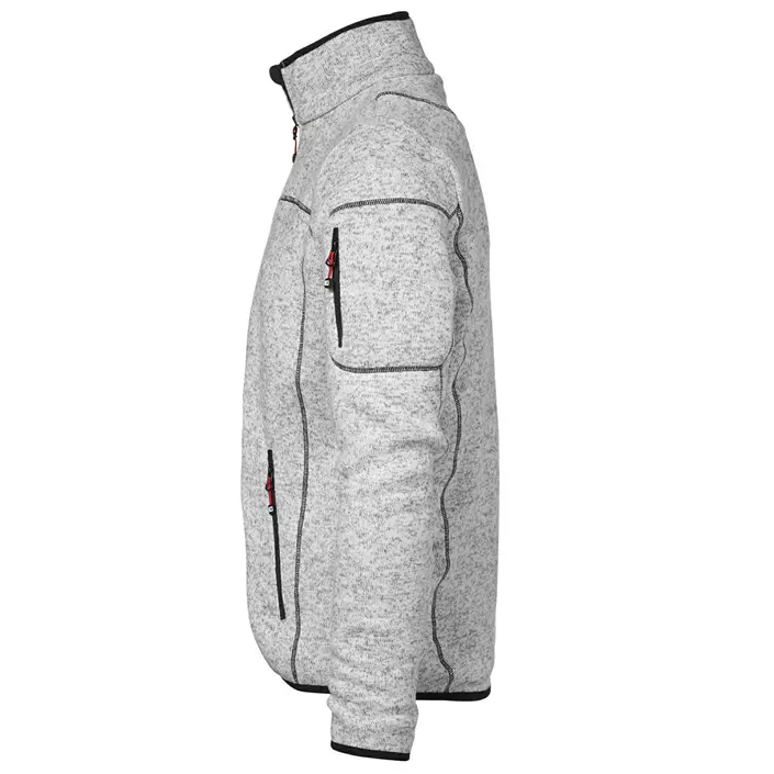 ID Strikfleece Cardigan, Gråmelerad, large image number 1