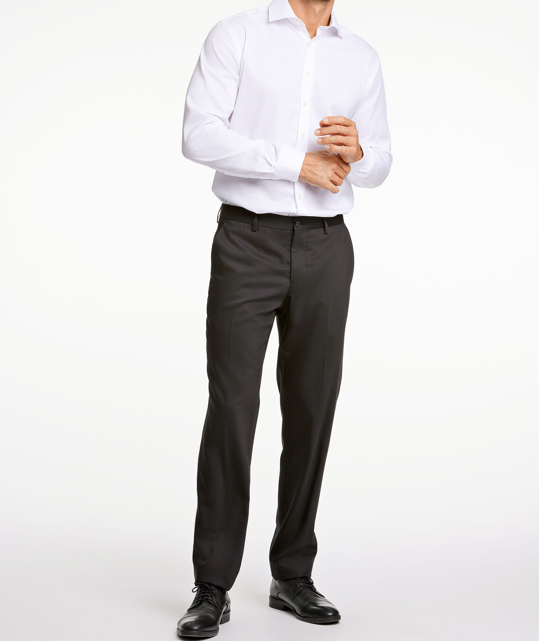 Lindbergh Modern fit suit trousers with wool, Black, large image number 1