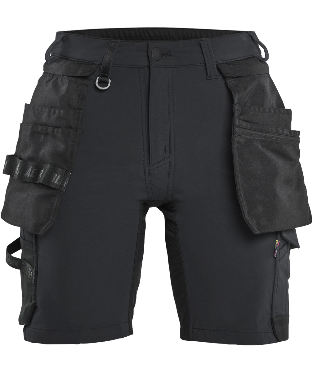 Bl&aring;kl&auml;der hantverksshorts full stretch dam, Svart