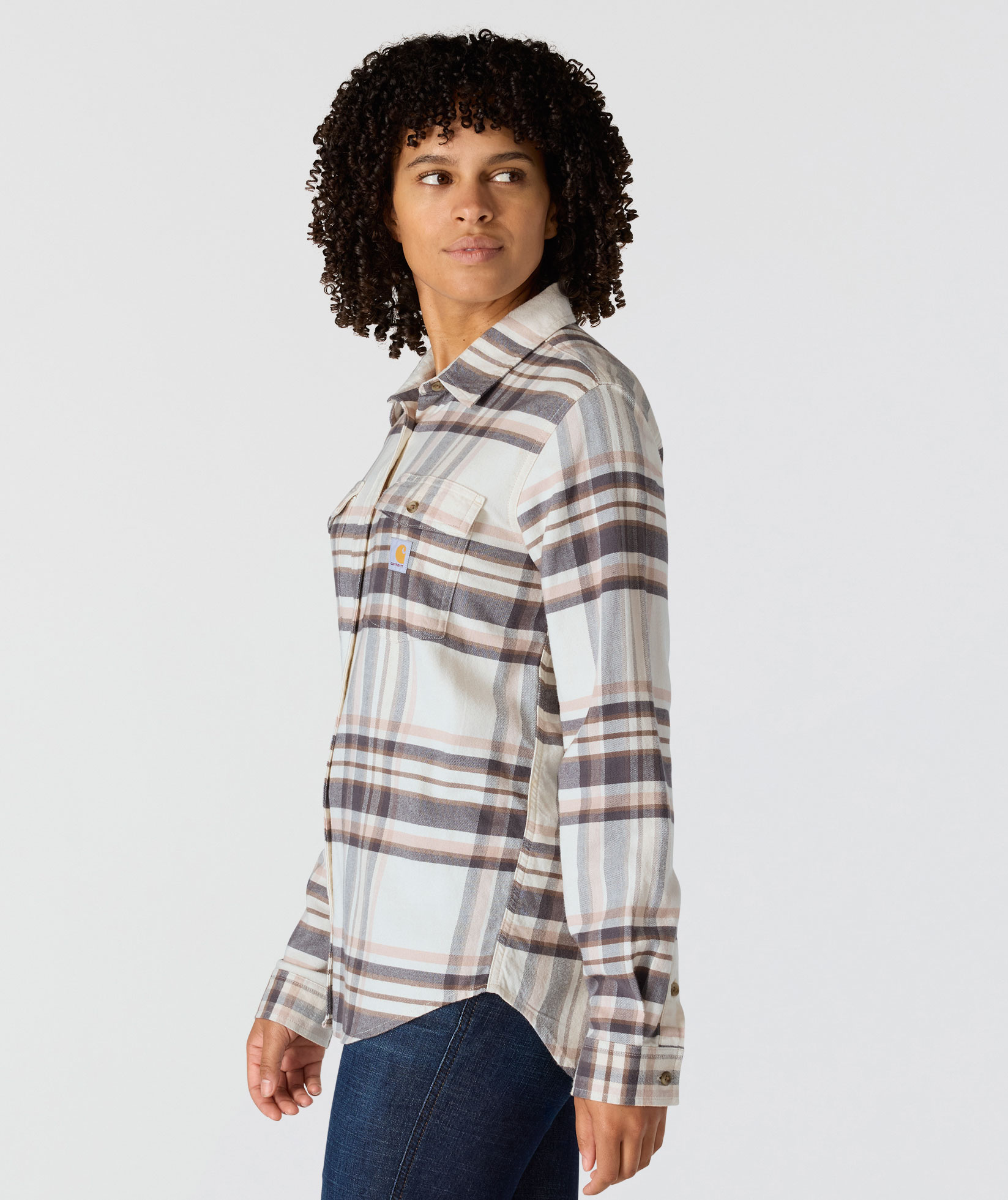 Carhartt flanellskjorta dam, Chalk, large image number 5