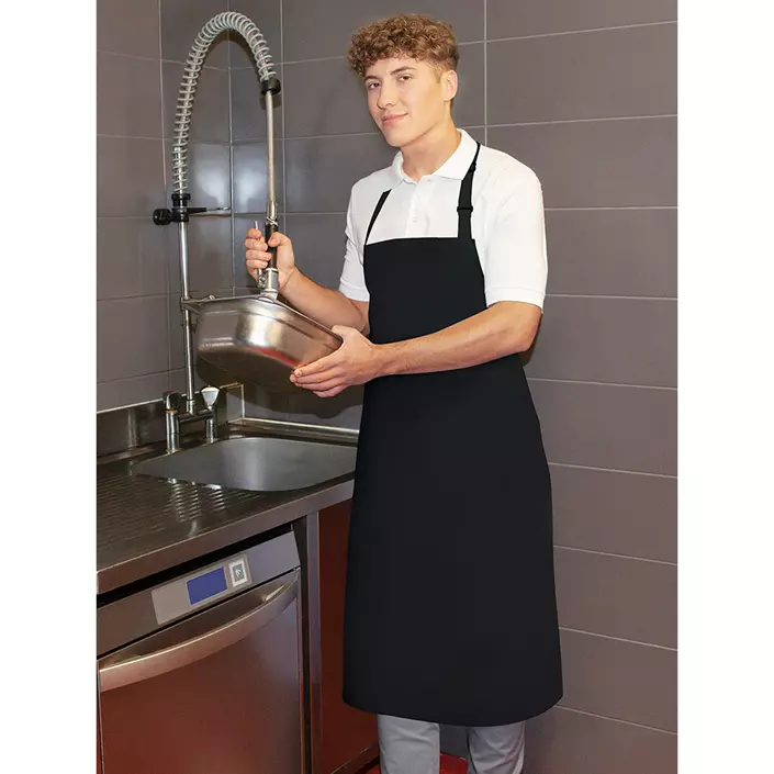 Karlowsky Basic water-repellent bib apron, Black, Black, large image number 1