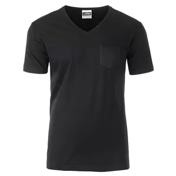 James & Nicholson T-skjorte med brystlomme, Svart