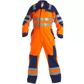 Engel Safety+ arbetsoverall, Hi-vis Orange/Marinblå