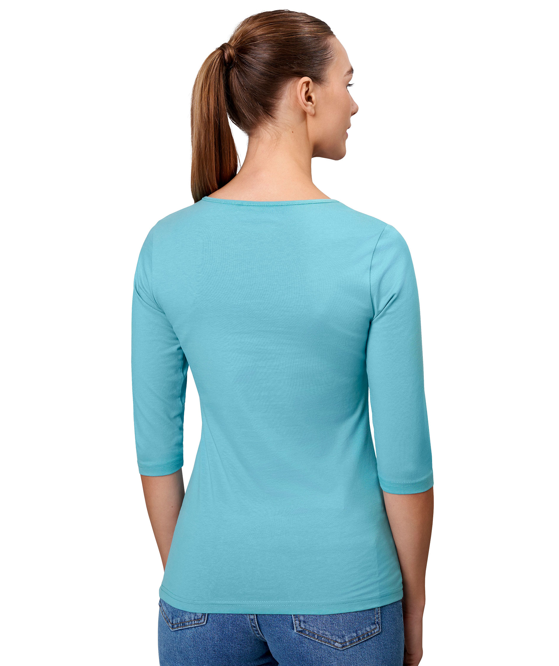 ID 3/4 sleeved women's stretch T-shirt, Dusty Aqua, large image number 6