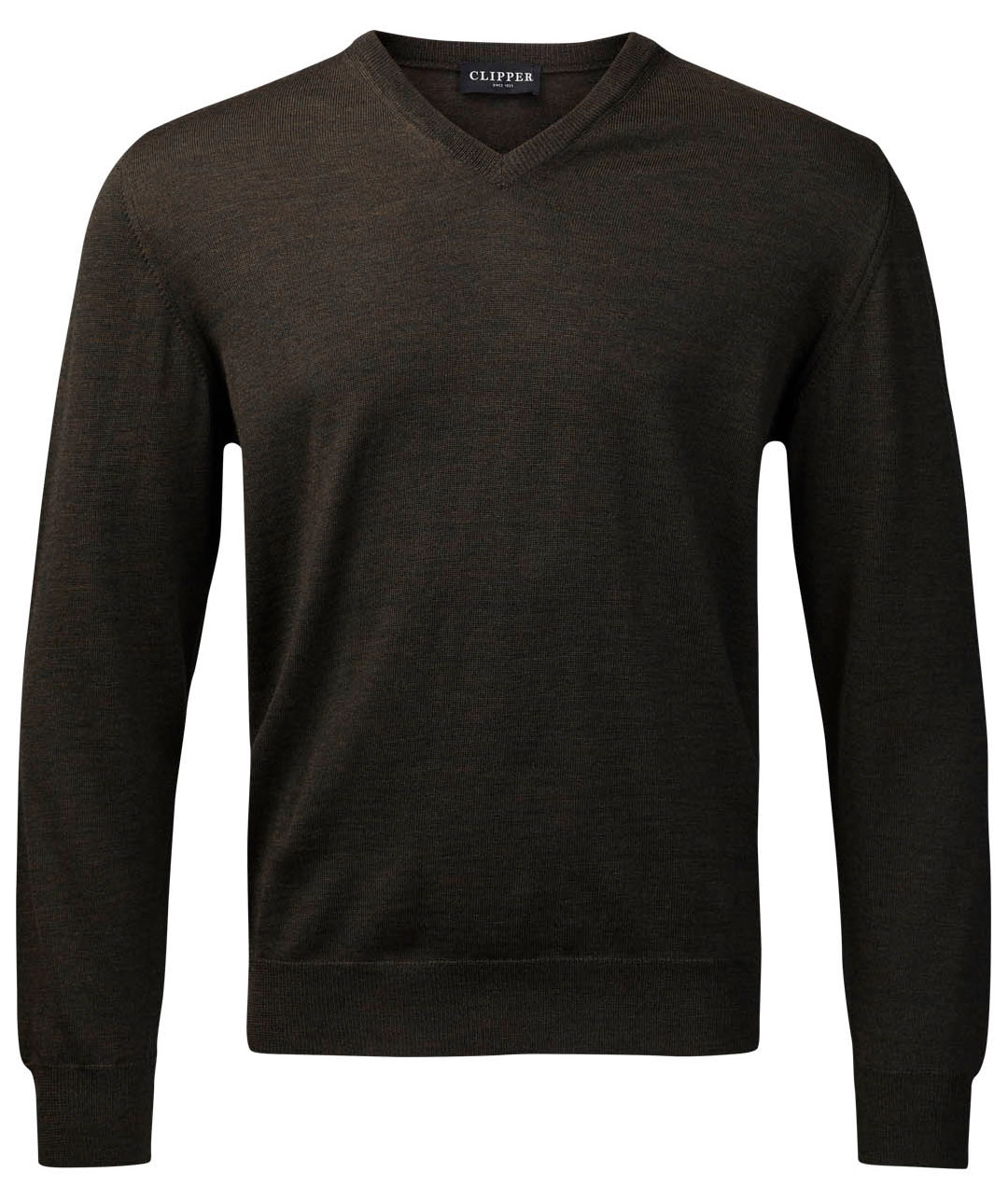 Clipper Milan knitted pullover with merino wool, Olive melane, Olive melane, swatch