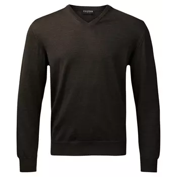 Clipper Milan knitted pullover with merino wool, Olive melane
