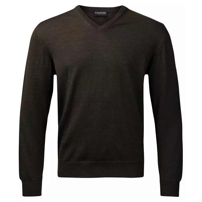 CC55 Milan stickad tröja med merinoull, Olivmelerad, large image number 0