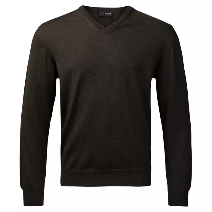 CC55 Milan stickad tröja med merinoull, Olivmelerad, large image number 0