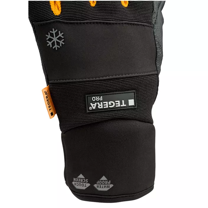 Tegera Pro 9130 vinter arbejdshandsker, Sort/grå/orange, large image number 4