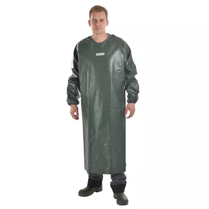 Ocean Offshore Pro  PVC/PU bib apron with sleeves, Olive Green, large image number 0