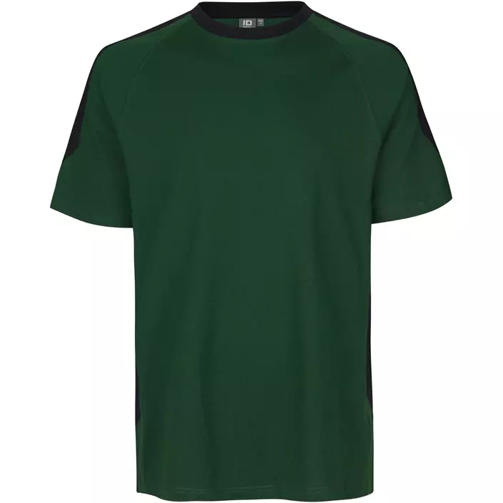 ID Pro Wear kontrast T-shirt, Flaskgrön, large image number 0