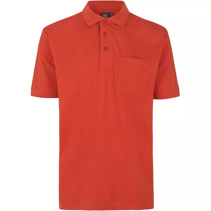 ID PRO Wear Polo T-shirt med brystlomme, Koral, large image number 0