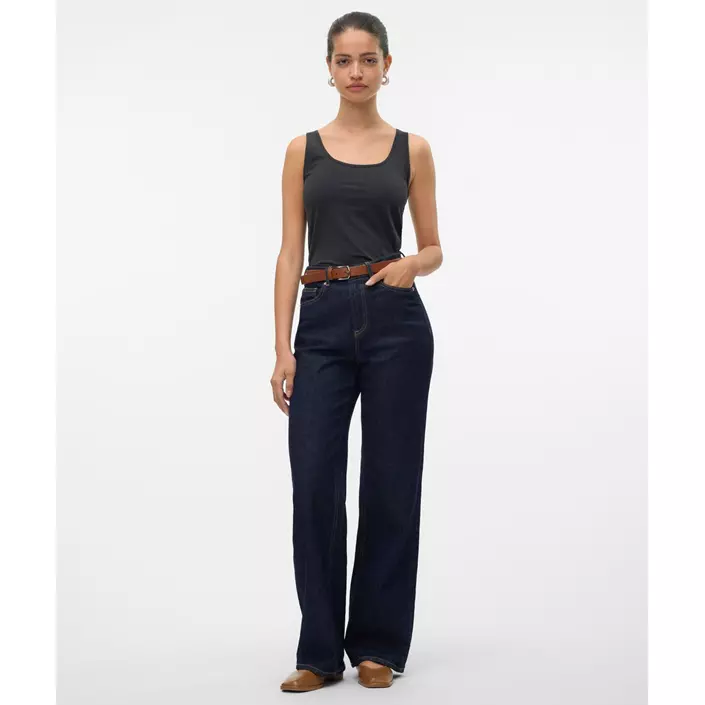 Vero Moda VMLULU langes Damen Top, Dark Grey Melange, large image number 4