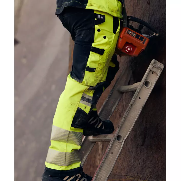 Fristads Green work trousers 2645 GSTP full stretch, Hi-Vis yellow/marine, large image number 4