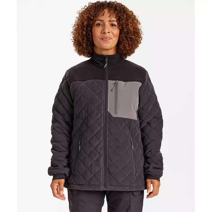 Engel Entire vatteret dame fleecejakke, Anthracite Grey/Black, large image number 1