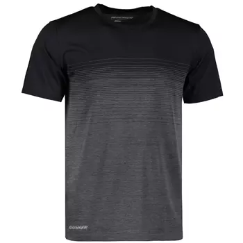 GEYSER seamless stribet T-shirt, Sort