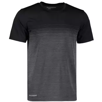 GEYSER seamless stribet T-shirt, Sort
