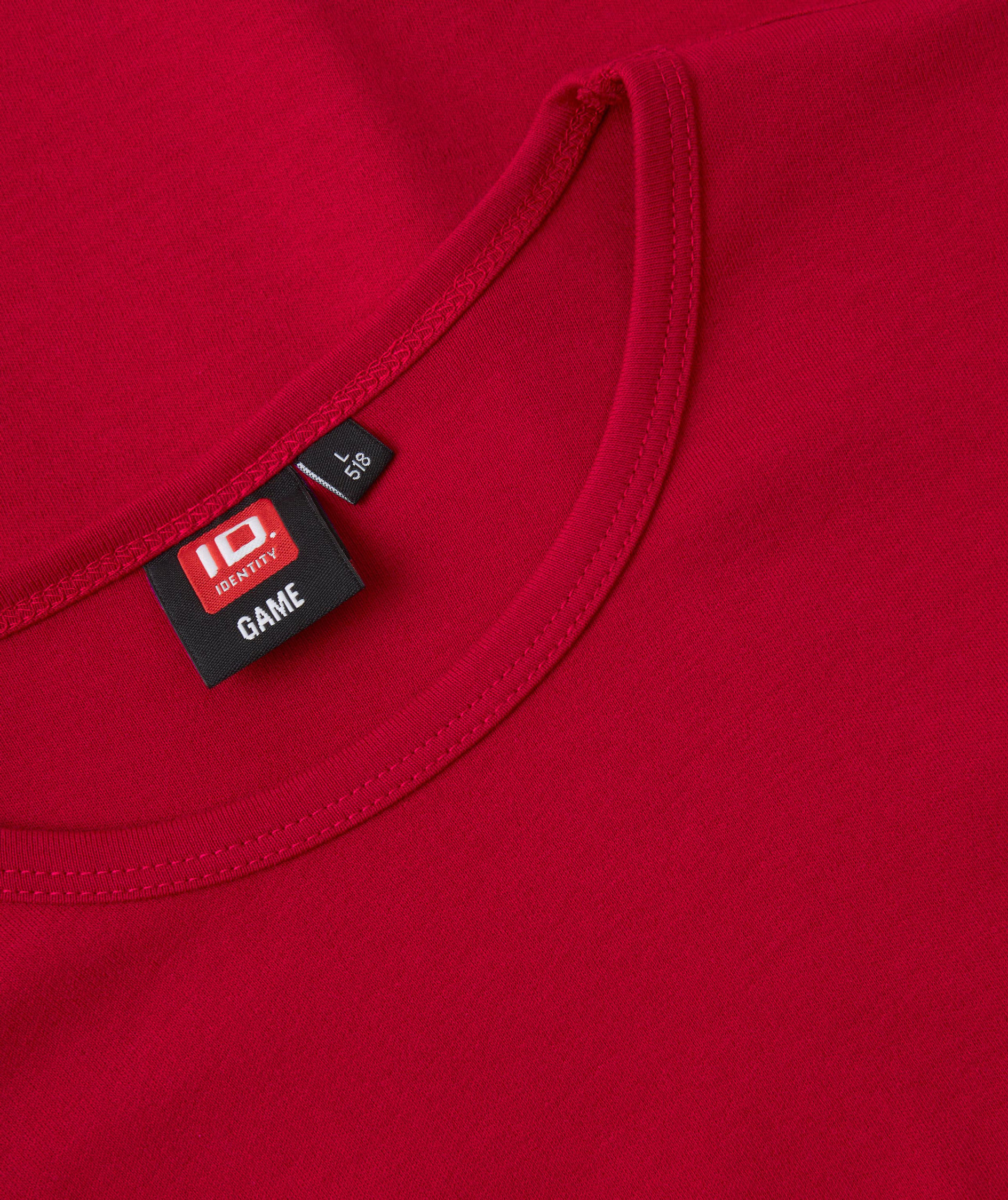 ID Interlock lang&aelig;rmet T-shirt, R&oslash;d, large image number 3