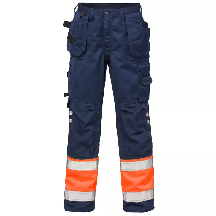 Fristads craftsman trousers 2029, Hi-vis Orange/Marine, large image number 0
