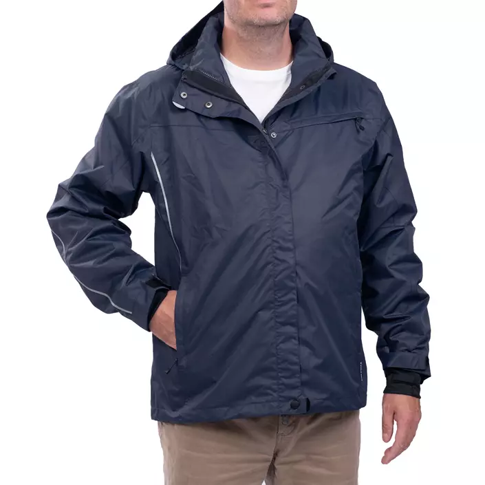 Pitch Stone Active-Pro Zip-in regnjakke, Navy, large image number 1