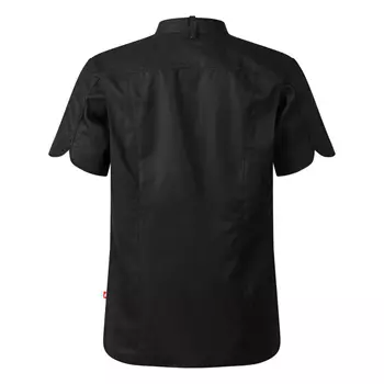 Segers 1023 slim fit kortärmad kockskjorta, Svart
