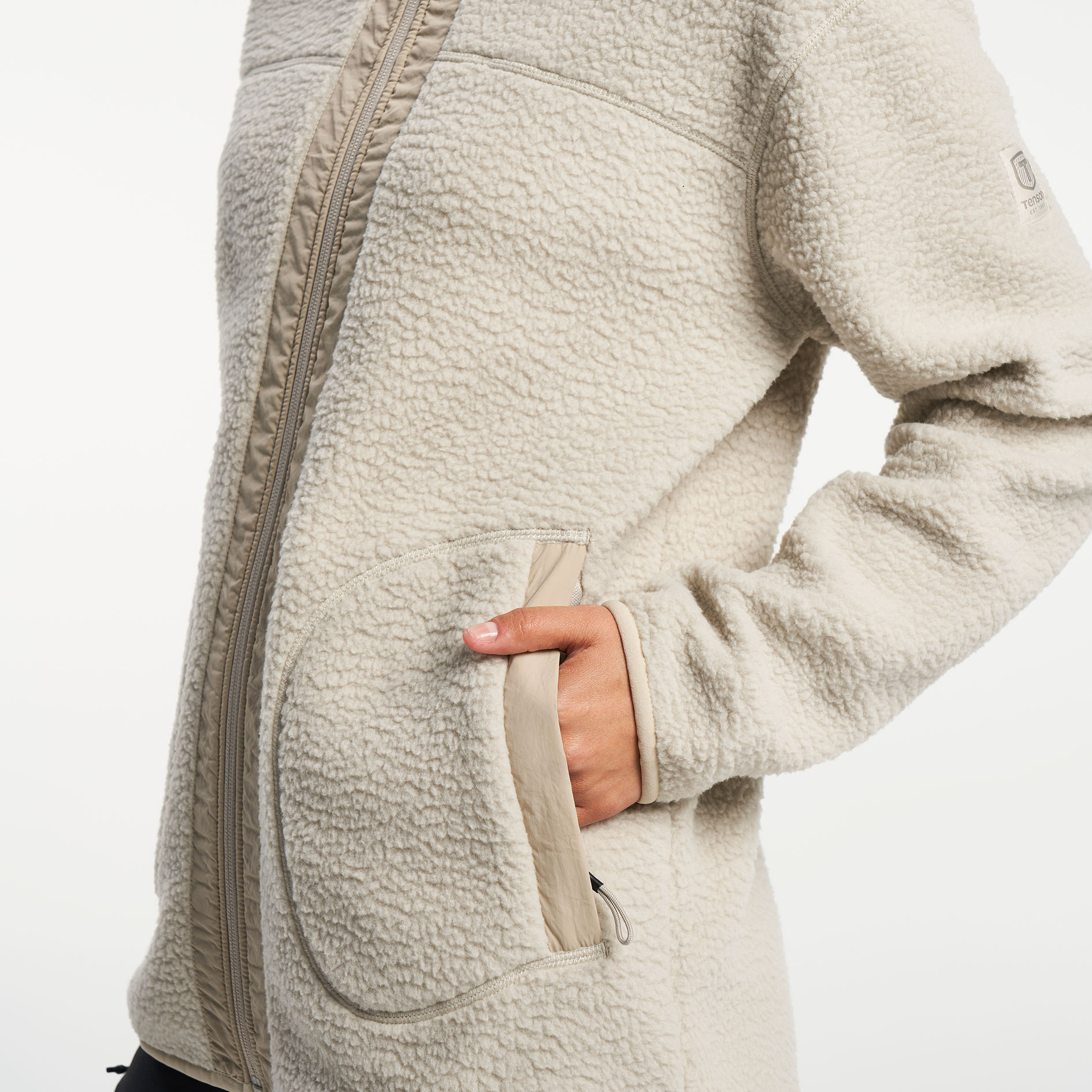 Tenson Yoke women's pile fleece jacket, Sand, large image number 6