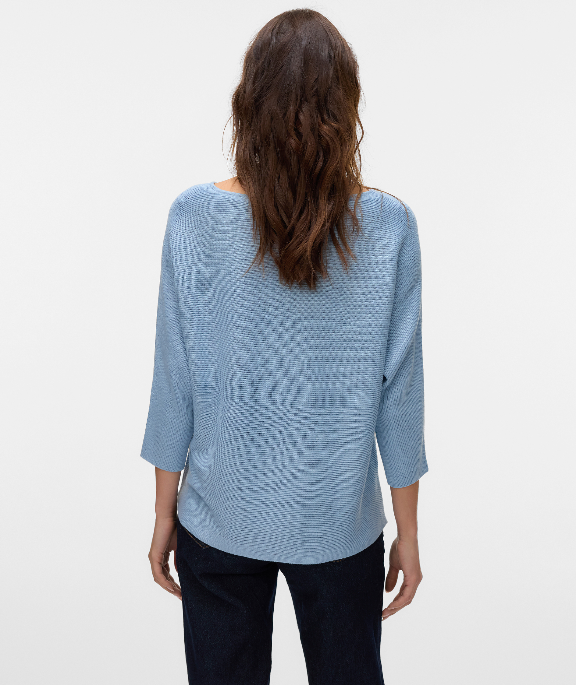 Vero Moda VMNORA 3/4-&Auml;rmel Damen Strickpullover, Cashmere Blue, large image number 2