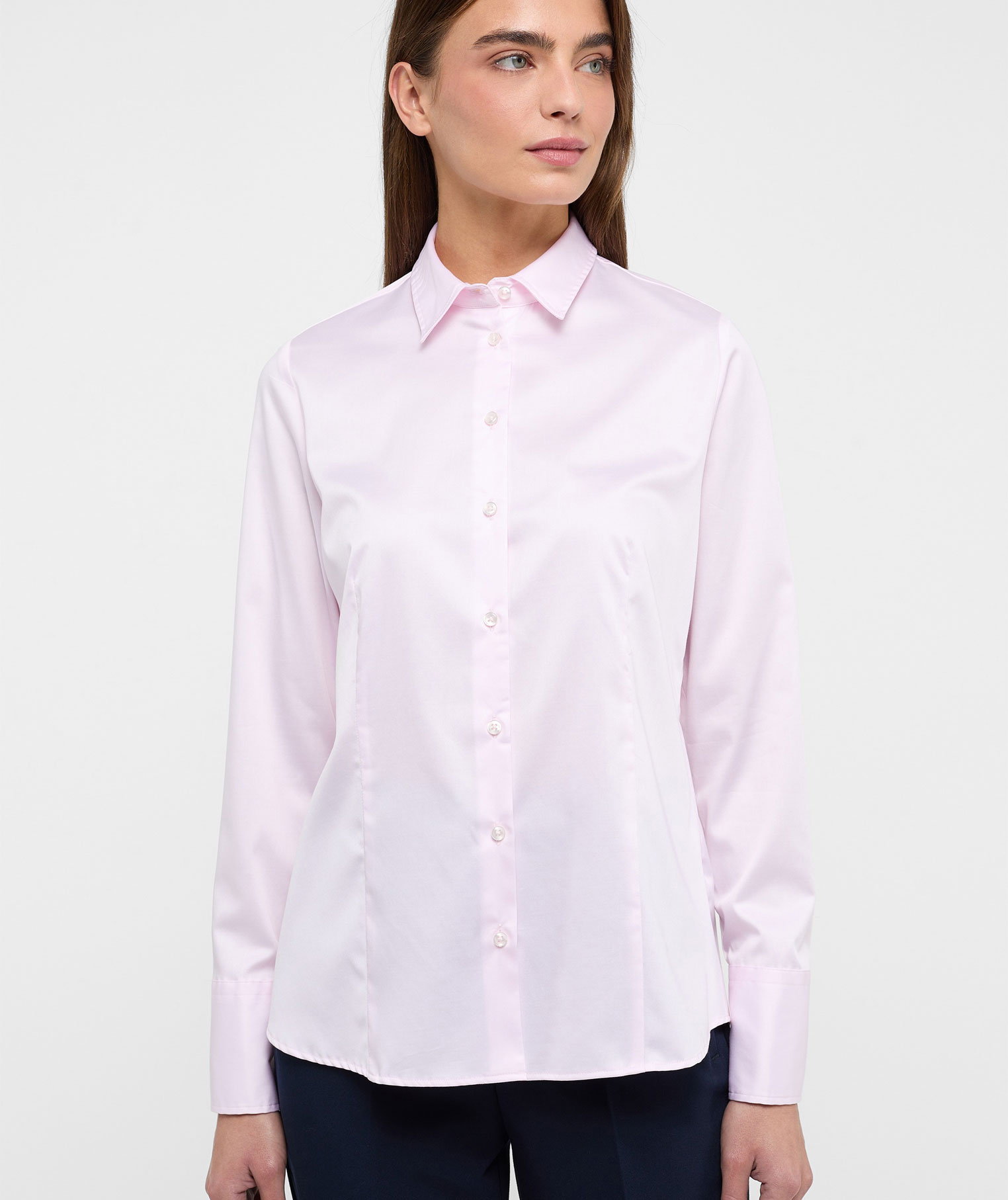 Eterna Satin Stretch dameskjorte - Modern Fit, Rose, large image number 1