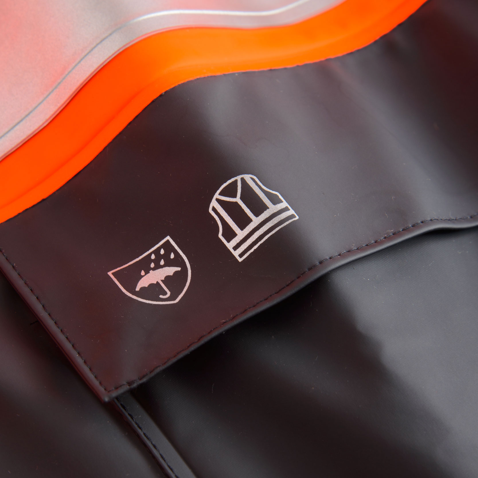 Lyngs&oslash;e PU/PVC regnjakke, Hi-vis&nbsp;Orange/Marine, large image number 3