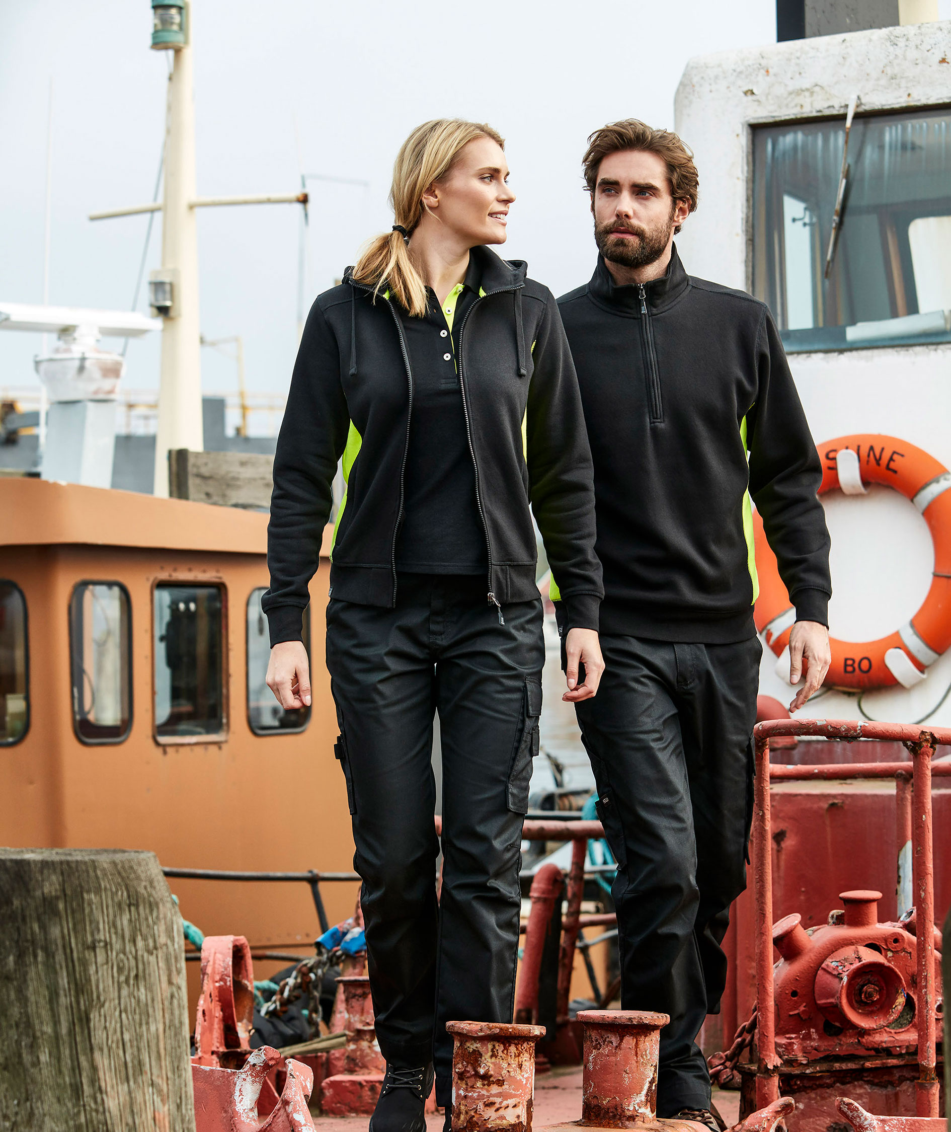 South West Wera women's polo shirt, Black/Yellow, large image number 1