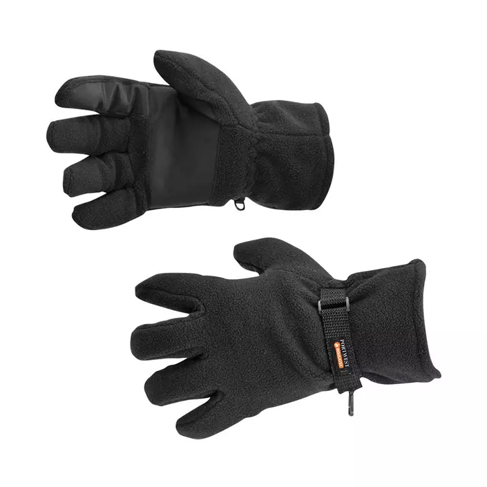 Portwest GL12 fleece gloves, Black, Black, large image number 0