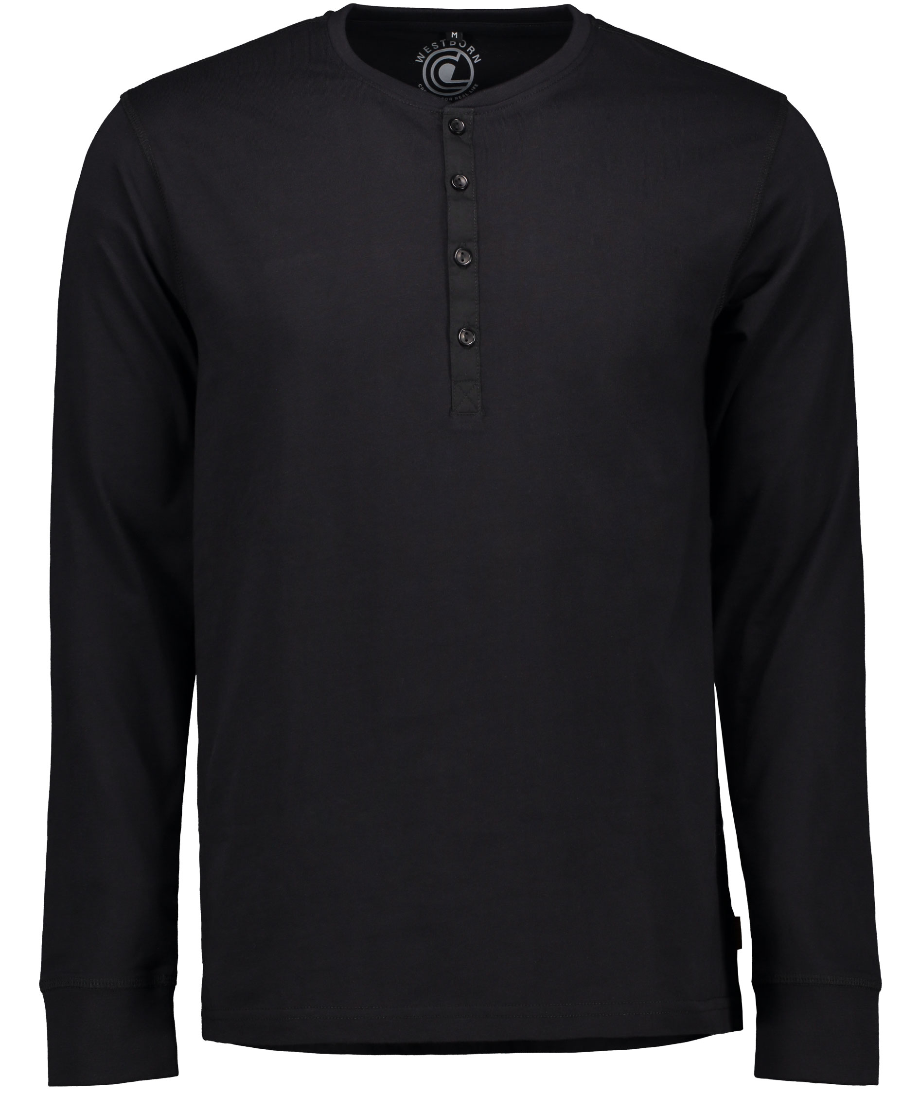 Westborn long-sleeved grandad T-shirt, Black, large image number 0