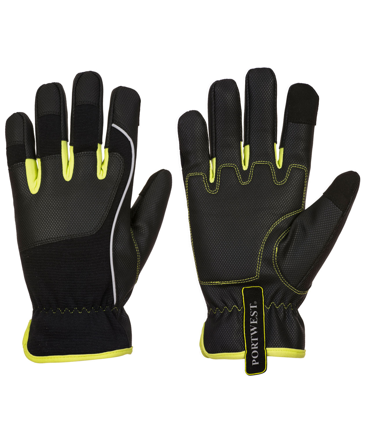 Portwest A771 cut protection gloves Cut B, Black/Yellow