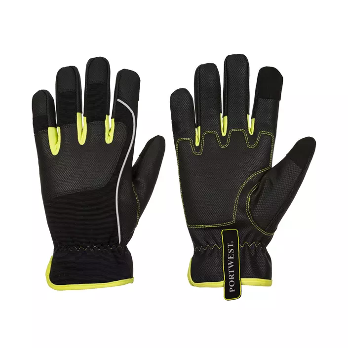 Portwest A771 cut protection gloves Cut B, Black/Yellow, large image number 0
