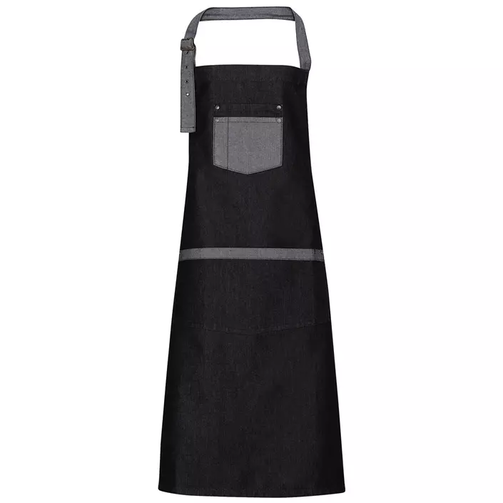Premier P127 denim bib apron, Black Denim, Black Denim, large image number 0