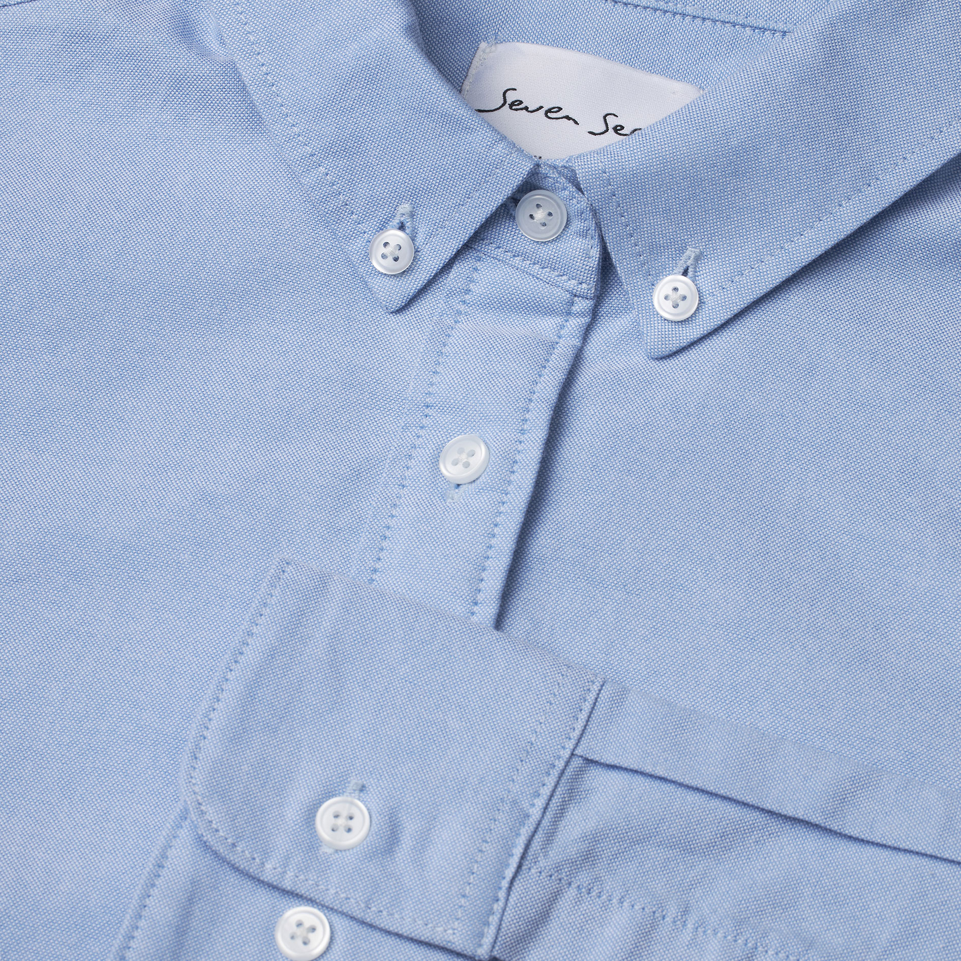 Seven Seas Oxford lang Modern fit dameskjorte, Lys Bl&aring;, large image number 4